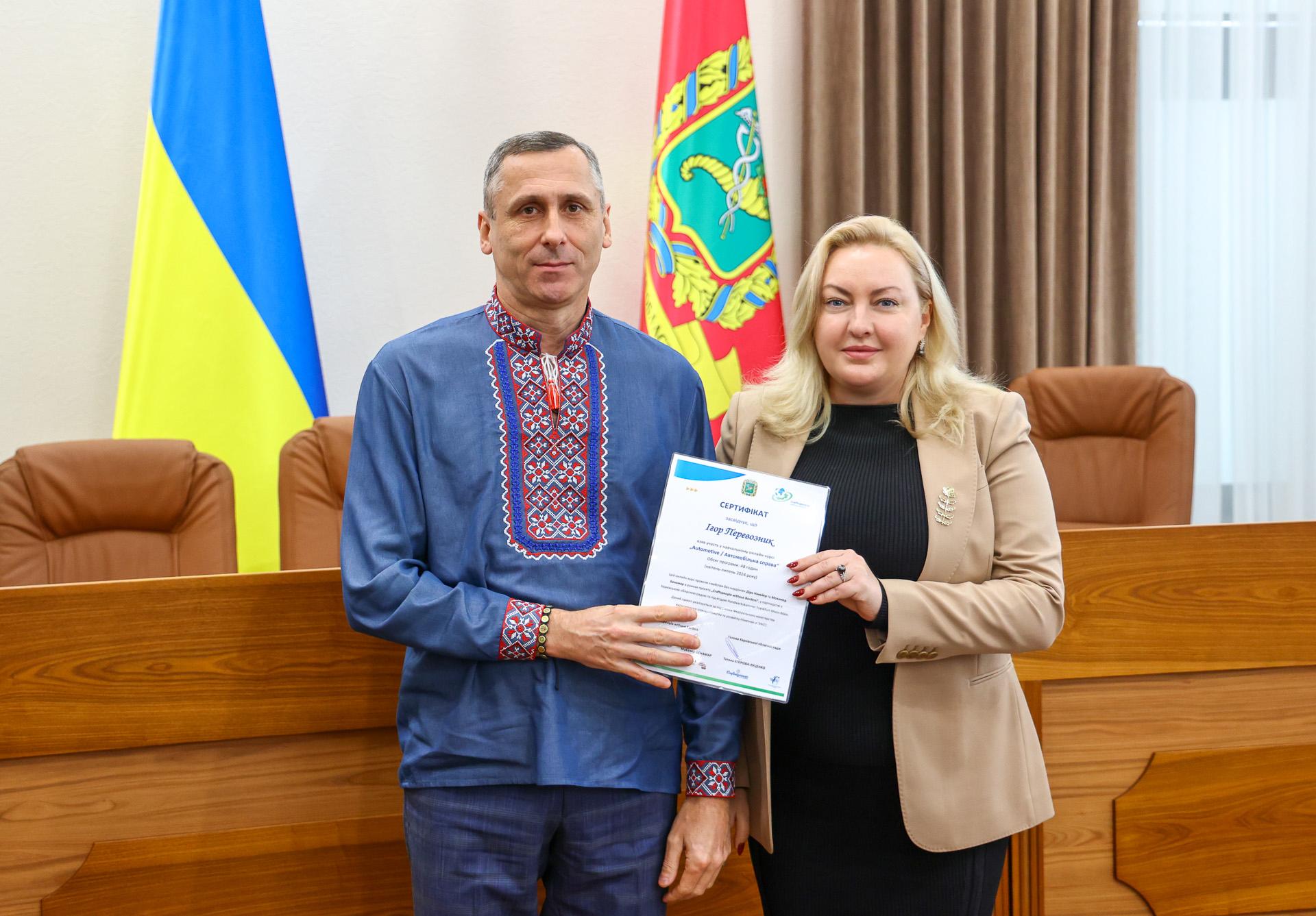 Certificate award ceremony in Kharkiw, Ukraine for participants of first Craftspeople without Borders online training